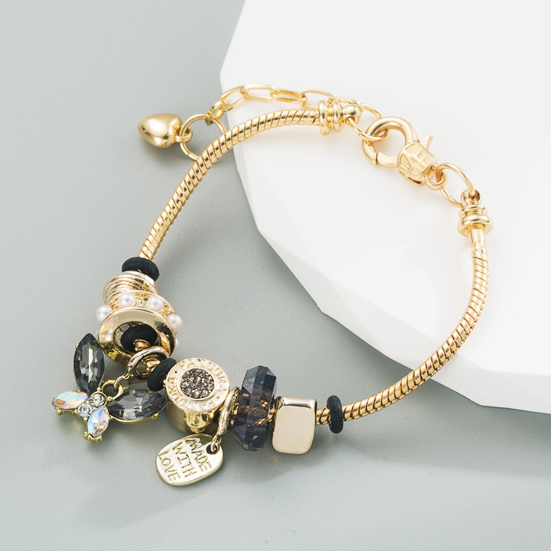 Fashion Geometric Butterfly Copper Artificial Rhinestones Bracelets