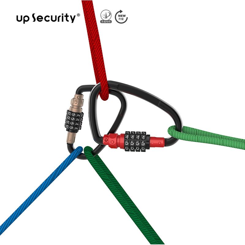 多功能随身登山扣密码锁 自行车电动车头盔车篮筐密码挂锁 10C-4H