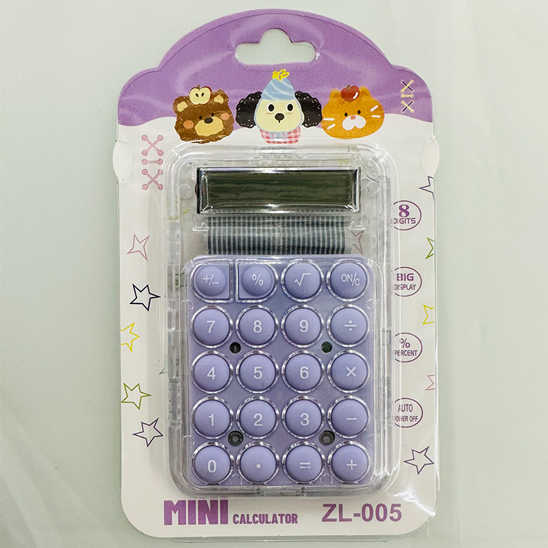 Mini calculadora linda transparente de alto valor transfronteriza bolsillo portátil color caramelo regalo para estudiantes