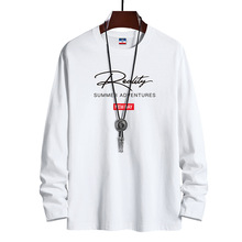 长袖t恤男士棉质圆领大码体恤春秋潮新款半长袖男装宽松一件代发