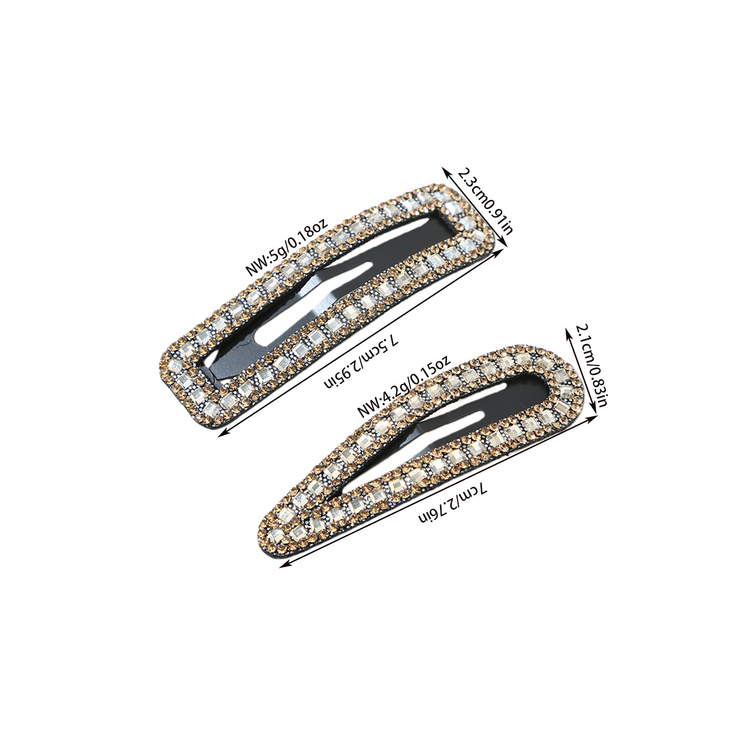 19g Weight Hair Clip Hair Accessories Type Rhinestones Inlay Material 1 Pair Quantity Iron Material Water Droplets, Rectangle Pattern Women's Gender Rhinestone Hair Clip Set For Women Side Bangs One-word Hair Accessories BB Clips Hair Clips Back Of Head Edge Clips 无