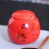 Factory direct selling wholesale ceramics saffron red tea tank medicine powder pink powder cans, candy jar sealing storage tanks