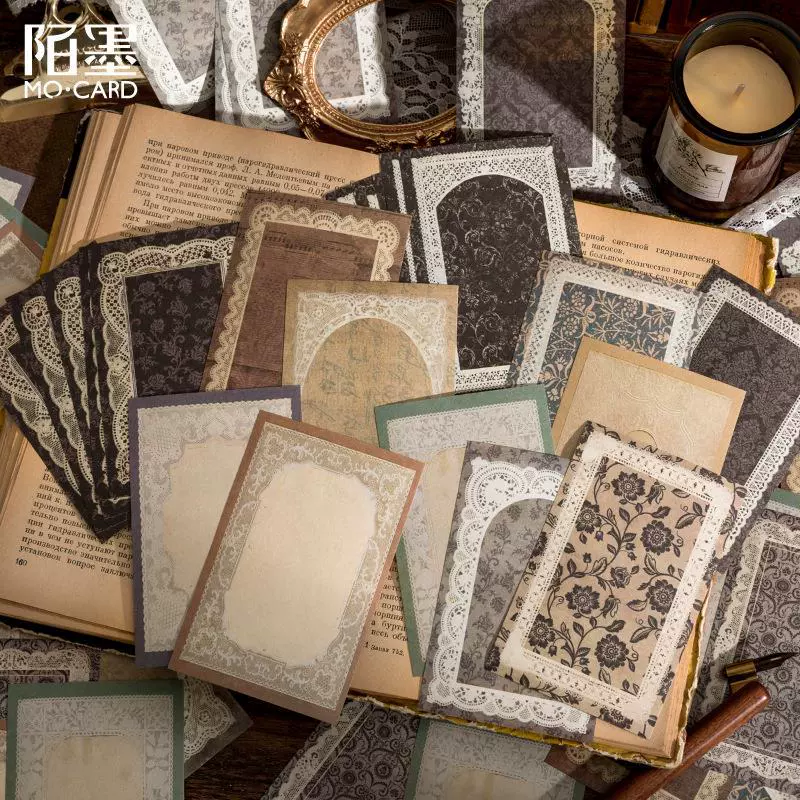 Кружевные ноты серии Мо Материал шнурка Бумага Ретро Элемент Кружева Oulei Ручной счет Материал украшения Бумага 50