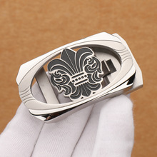 2023新款纯钢扣不锈钢自动扣头 皮带头男士腰带裤带头潮配件3.5cm