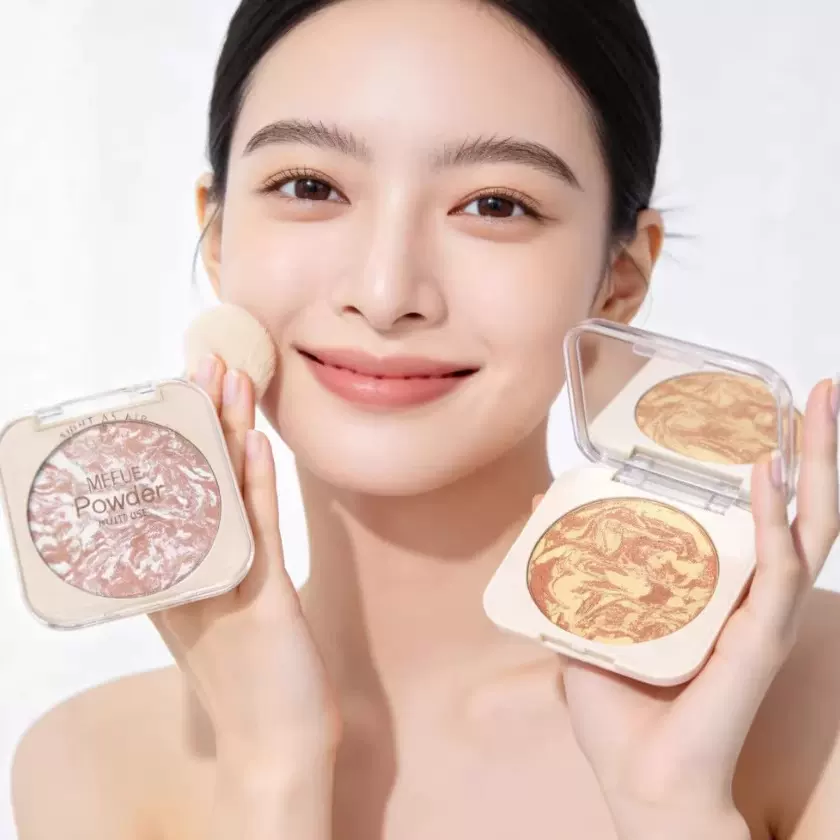 专供跨境山如眉黛粉饼定妆盘修容盘自然大地色系火爆日韩