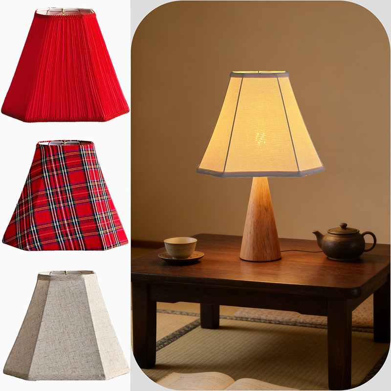 Foldable American-Style Small Round Iron Horn-Shaped Frame Square Fabric Handmade Kd Lampshade for Guesthouses, Projects, and Hotel Rooms Foldable American-Style Small Round Iron Horn-Shaped Frame Square Fabric Handmade Kd Lampshade for Guesthouses, Projects, and Hotel Rooms