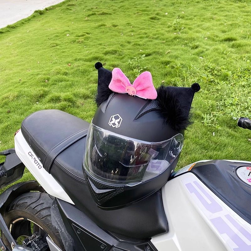 Kuromi Ear Helmet Decoration Motorcycle Helmet Accessories Ski Helmet Universal