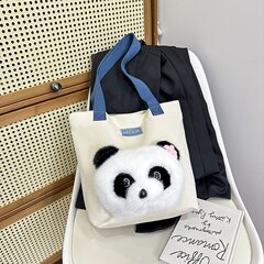 パンダバッグ新型ファッションキャンバスバッグショルダーバッグ大容量トートバッグ授業中の通勤ショルダーバッグ卸売り