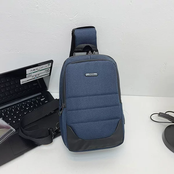 Cross-border New USB Charging Chest Bag Men's Sports Riding Crossbody Bag Large Capacity Business Commuter Shoulder Bag Men's Bag