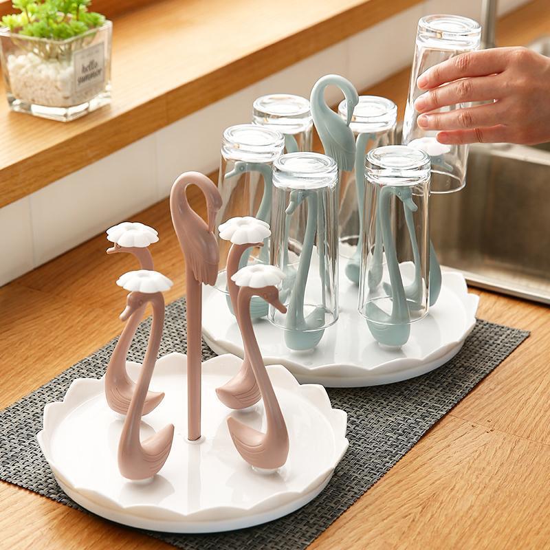 undefined5 glass Shelf Leachate Cup holder household Tray kitchen Storage pylons Water cup teacup Tray dustproofundefined