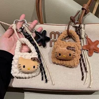 Han kitty кошелек с черным кожаным леопардовым принтом KT cat наушники сумка для хранения подвеска ремешок для ключей подвеска