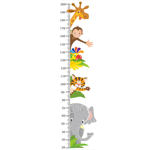 New LW-C05 Animal Height Sticker for Children's Room Kindergarten Baby Height Measurement Scale Wall Decoration Self-adhesive