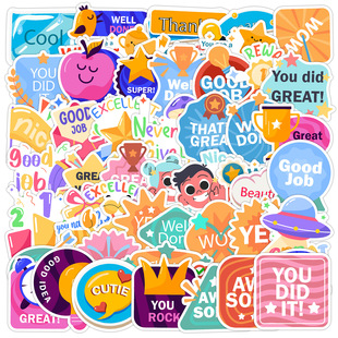 Cross-border 50 new reward graffiti stickers cup mobile phone waterproof decorative stickers creative reward stickers wholesale