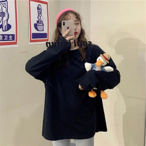 Women's Long Sleeve T-Shirt Ins Trendy Influencer Nipple Layer Top Women 2025 Spring Autumn Versatile Solid Color Long Length Base Shirt Women