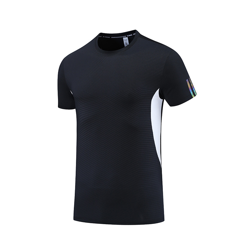 2022 verano transfronterizo cuello redondo de los hombres corriendo ropa de secado rápido deportes de moda cuello redondo media manga corta Camiseta impresa B