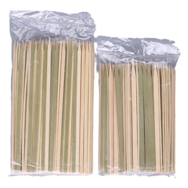 Green Peel bamboo stick Japanese-style roast bird charcoal skewers flat stick solid commercial disposable barbecue sausage bamboo stick