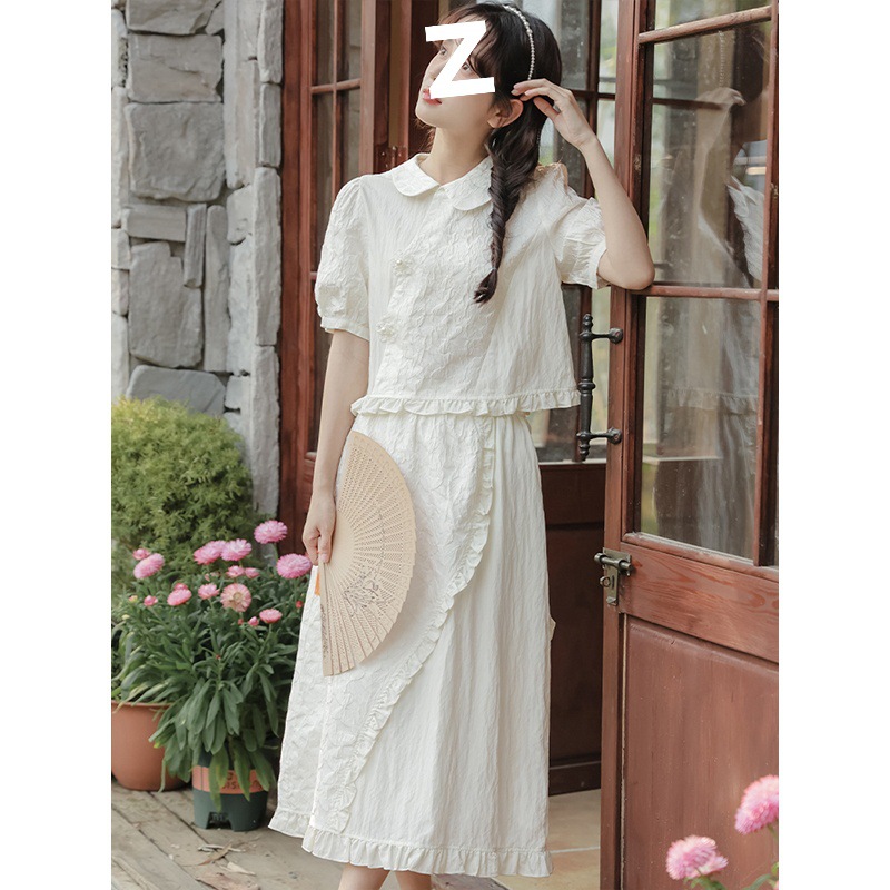 新中式改良国风连衣裙女装夏季汉服今年流行漂亮小个子长裙子套装