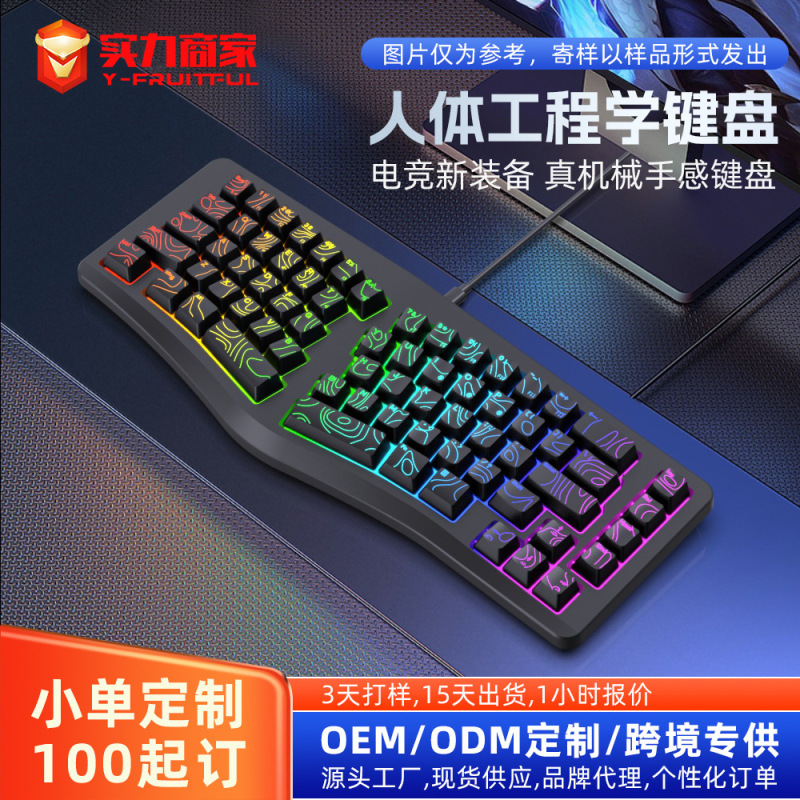 Cross-Border In-Stock G131 Ergonomic 69-Key Gaming Keyboard with Mechanical Feel, Rgb Computer Office USB Keyboard