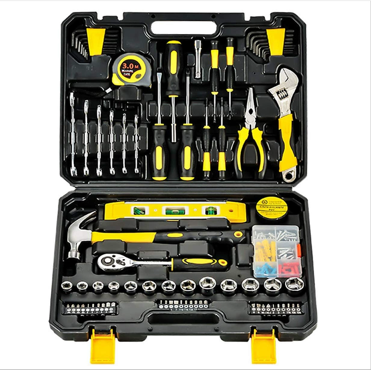 Household Tool Kit, Multi-Piece Toolbox Set, Portable Case, Electrical & Hand Tools (82-piece option)