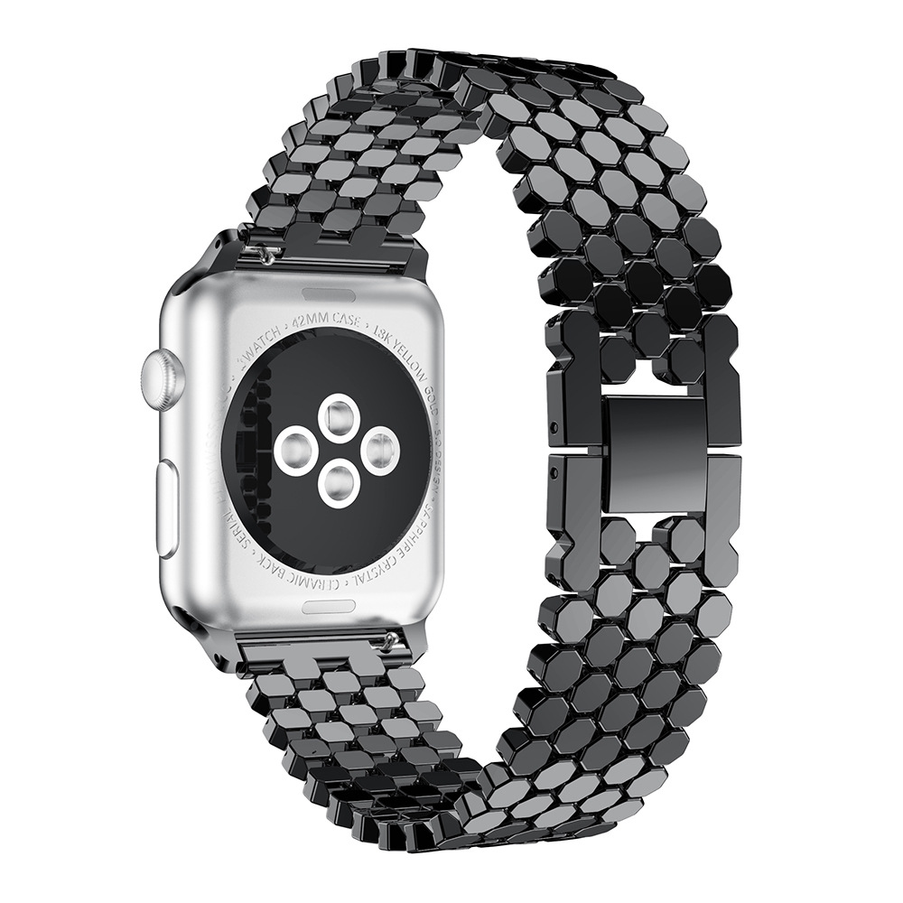 Adecuado para Apple iwatch8 patrón de escala de pescado pulsera de metal Apple Watch7654SE pulsera de acero de cadena de panal