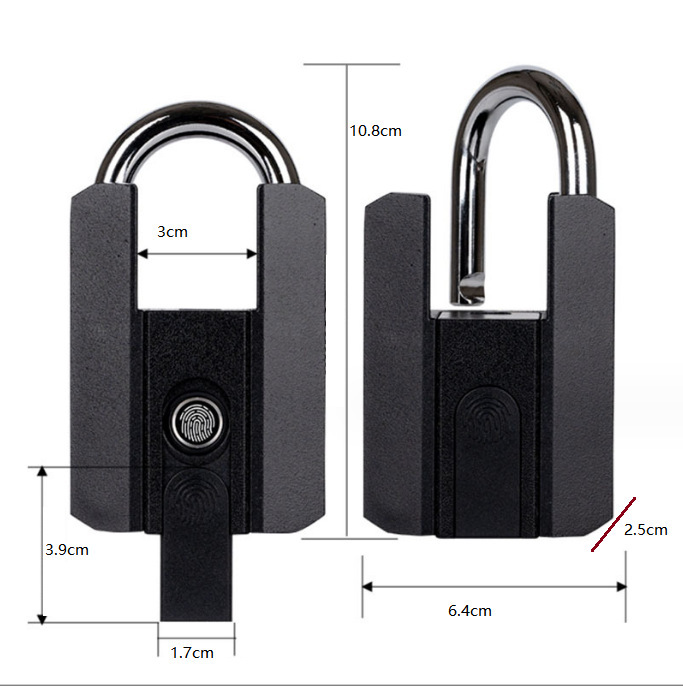 屋外大型指紋南京錠 Bluetooth ロック防水盗難防止キーロック解除パスロック指紋ロック|undefined