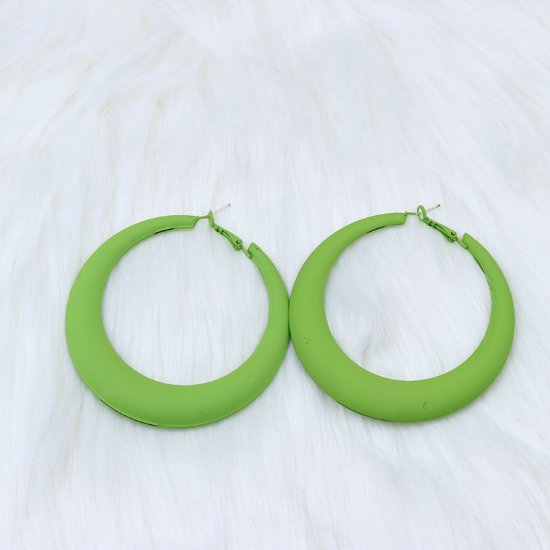 Fashion Geometric Metal Spray Paint Womenu0027S Hoop Earrings 1 Pair