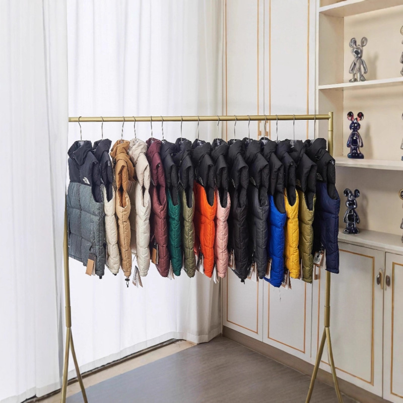 Tnf 1996 down Jacket Vest American Version 00 Puff Embroidered Winter Warm Stand Collar Vest Goose down Loose Fit