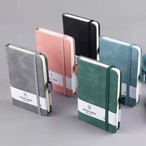 A7 Colorful Elastic Strap English Pocket Notebook Student Memo Planner Leather Portable Pocket Handwritten Diary