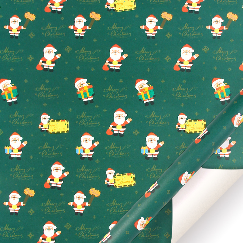 Papel de regalo navideño transfronterizo de Amazon, papel kraft amarillo vintage, papel de regalo para fiestas image 12