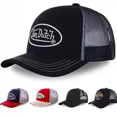 [Foreign Trade Hot Model] Von Baseball Cap Letter Sun Protection Mesh Embroider Dutch Trucker Hat Temu