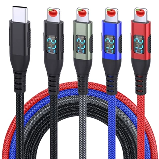 适用苹果快充数据线Type-c USB C TO Lightning LED数字显示充电