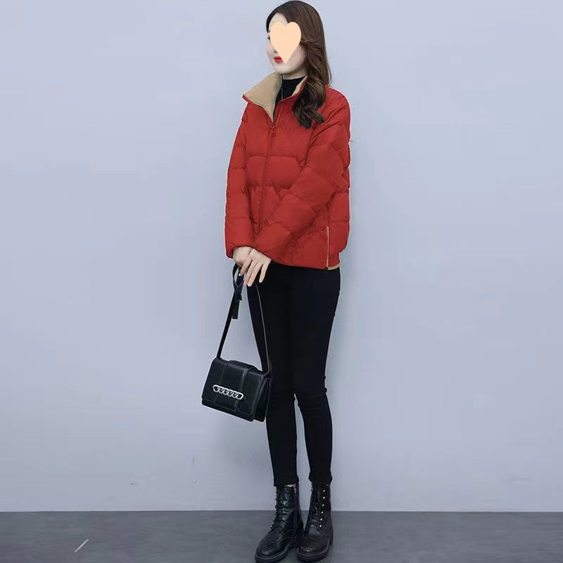 New winter large-size women's cotton jacket short stand-up collar jacket for women Korean style thickened down cotton jacket for women fashionable and versatile