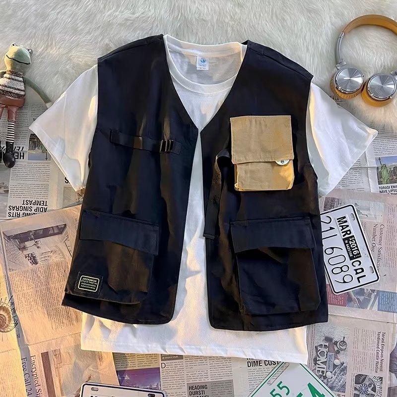 06 vest black+white T