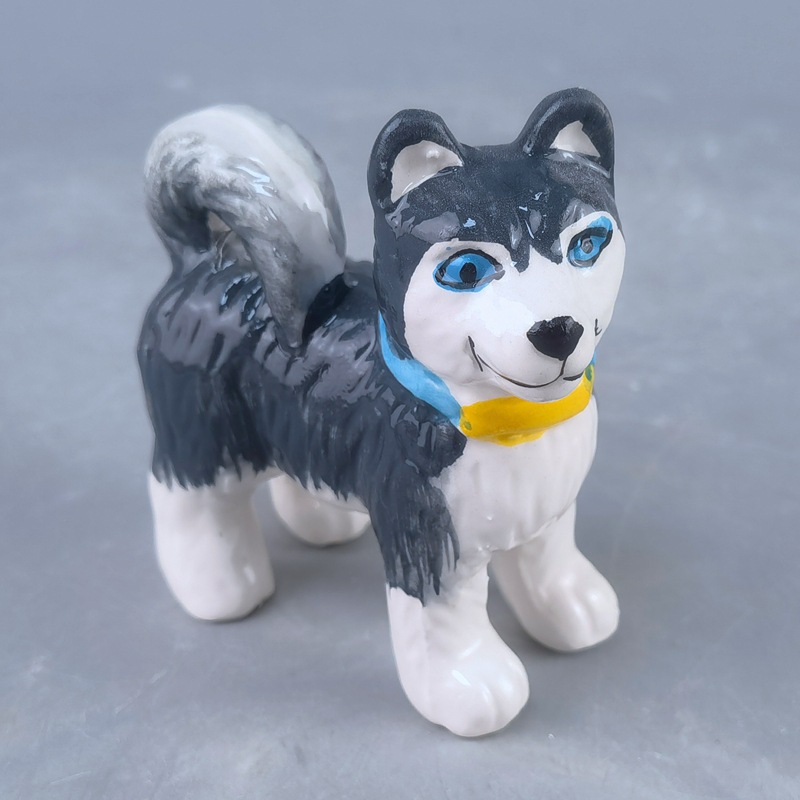 Botella de pimienta de cerámica Corgi, botella de sal de cerámica con agujero, botella de sal de pepper con base, botella de condimento de dibujos animados para perros斑ados