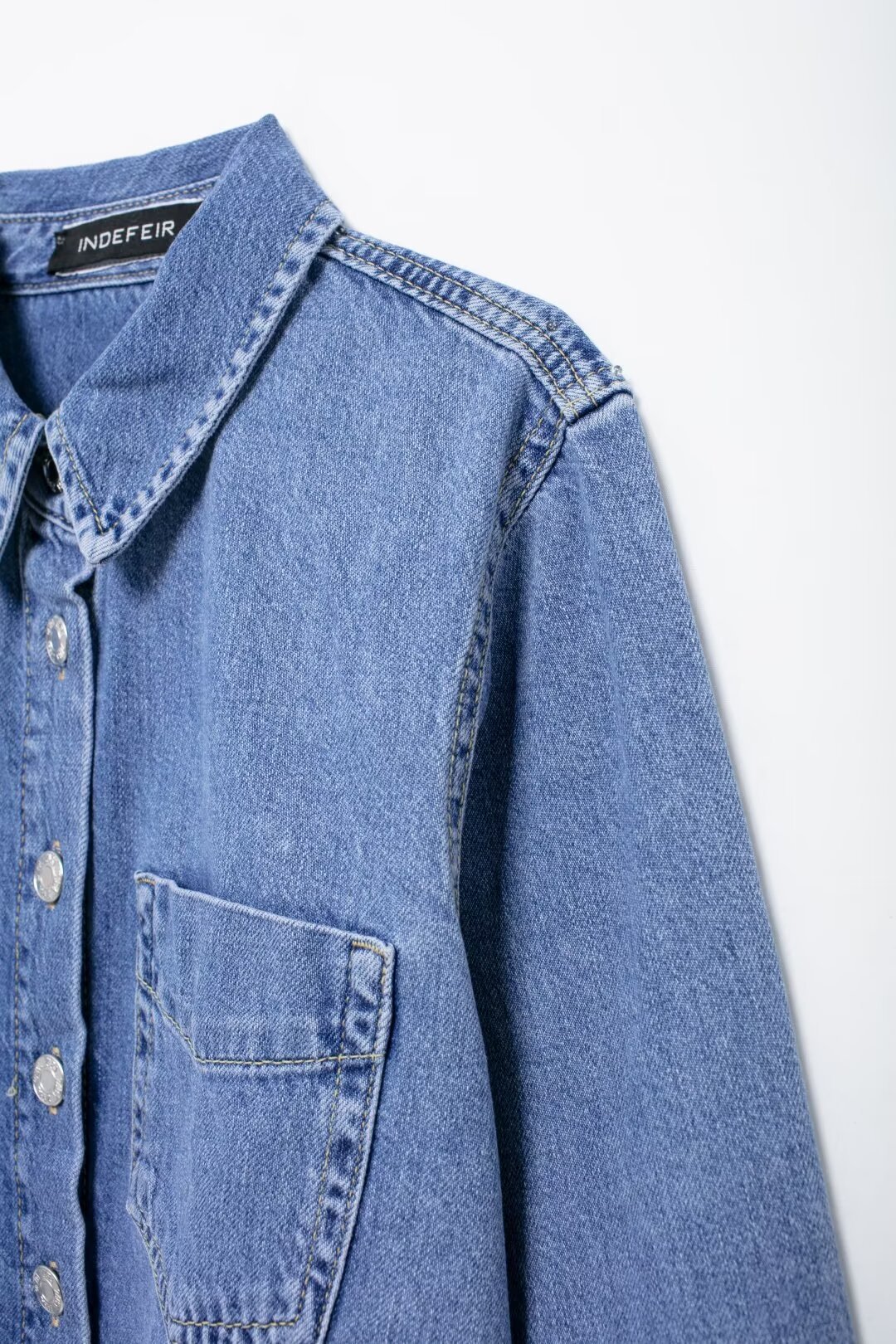 Women's clothing 2024 autumn new shirt jogging style denim suit_voghion.com