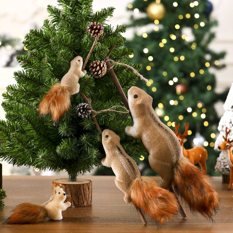 クロスボーダー新製品クリスマスリス装飾クリスマス装飾模擬リスペンダントクリスマスツリークリエイティブ装飾|undefined