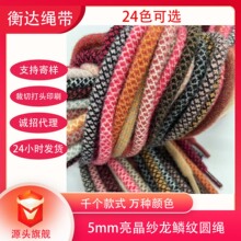 5mm秋冬水晶纱双色龙鳞纹实心圆绳高端手工DIY编织圆绳服装辅料绳