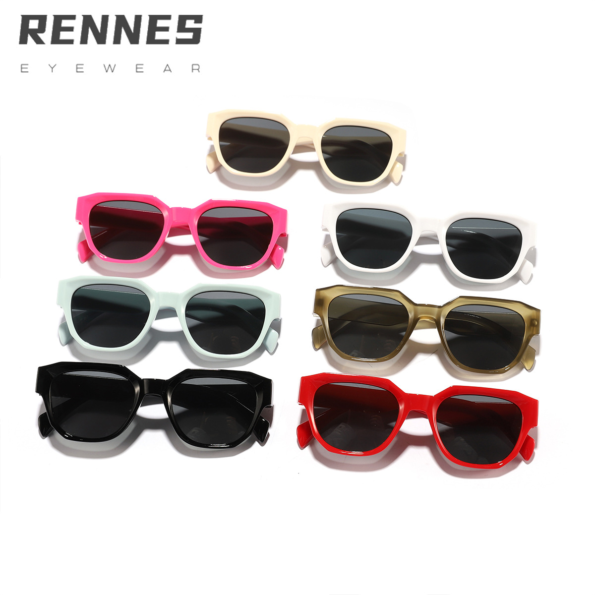 Nuevas gafas de sol para niños transfronterizas, tendencia europea y americana, marco pequeño, marco poligonal de moda, gafas de sol coloridas