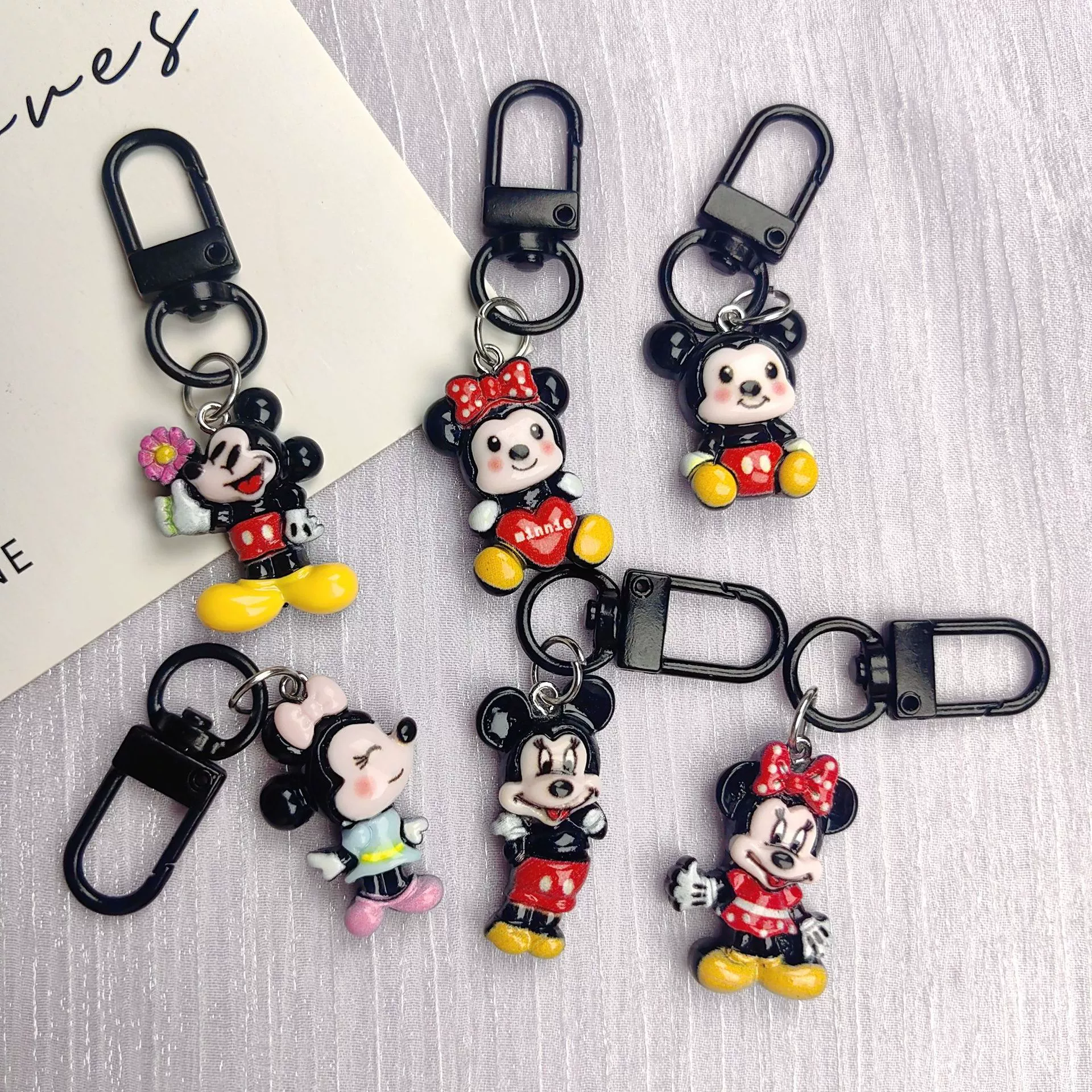 Мультяшный романтический брелок с Микки и Минни, подвеска, милая студенческая пара, школьная сумка, автомобильный брелок, подвеска, подарок