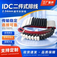 2.54 mm间距FD彩排线IDC二件式排线简牛角压线头连接线机箱信号线