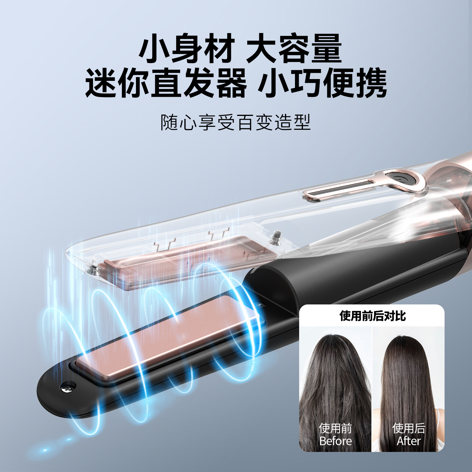 Japón y Corea del Sur explotaron inalámbricos alisador de cabello anión planilla de cabello recto para hombres y mujeres dormitorio mini planilla de cabello recto al por mayor image 5