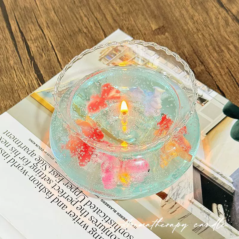 泡泡鱼缸香薰蜡烛可爱迷你香氛卧室氛围熏香小众伴手礼品生日礼物