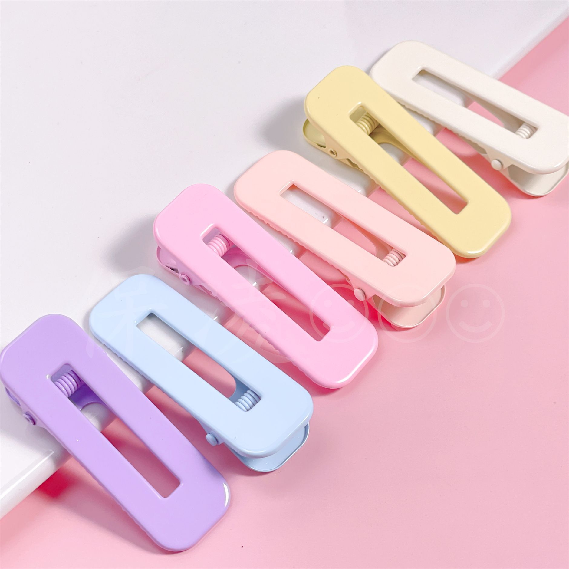 Colorful Metal 6CM Seamless Barbecue Clips for Girls, Side Bangs Clips, Decorative Clips, Creative Handmade Hair Clips Factory