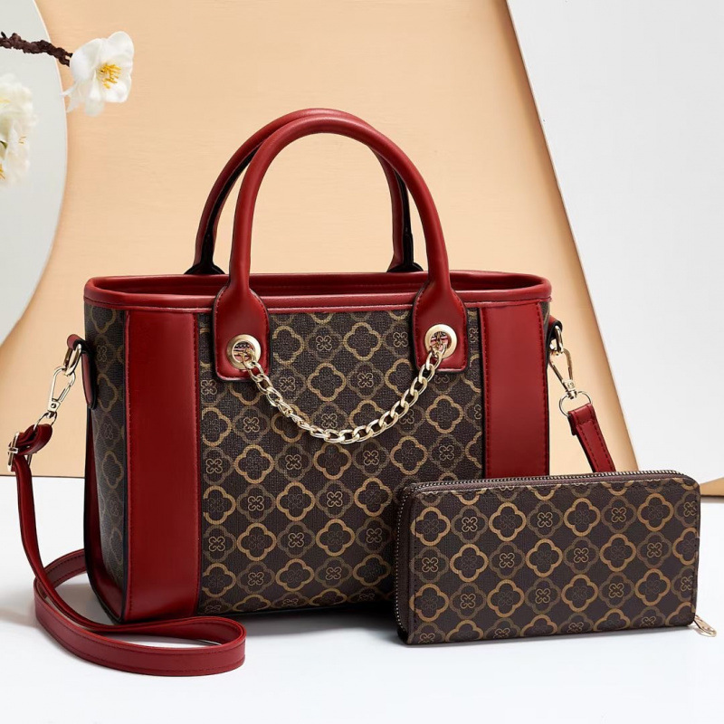Impresión de dos piezas, contraste de color, gran capacidad, bolso de madre e hijo, comercio exterior transfronterizo, mensajero de un solo hombro, bolso de mujer de textura occidental, bags