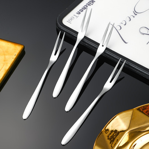Stainless steel fruit fork Western food creative dessert fork household cake snack fork moon cake fork fruit pick wholesale