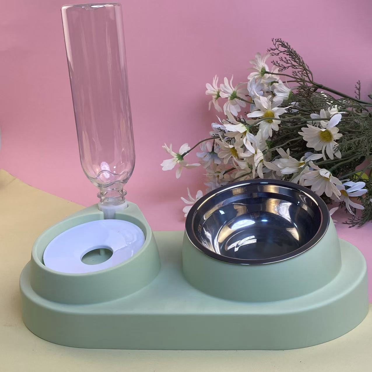 Tazón de gato Tazón doble Tazón de comida para gatos Tazón de perro Agua potable automática Tazón de arroz Diagonal Tazón de agua Alimentación Protección de la columna cervical Productos para mascotas