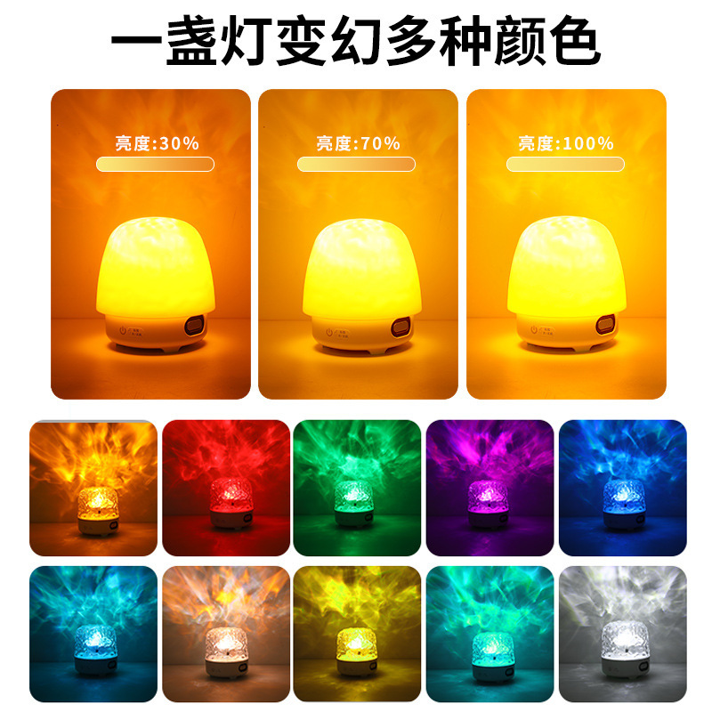 淳言水波紋小夜灯ai知能大模型対話bluetooth音響灯ロマンチックな寝室ベッドの雰囲気灯|undefined