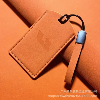 Protective Cover, Card Cover, Proximity Card, Car key bag - ideal-orange-leather-rope