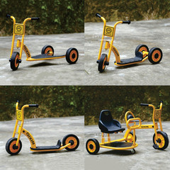 Preschool tricycle for children, double foot bicycle for outdoor, twin bicycle, three-person bicycle, multi-person rotating cycle