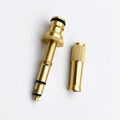 Hot-selling aluminum alloy copper-plated direct-injection spray gun: car wash water gun, flower-bathing nozzle for home use, car-brushing head, and garden irrigation spray gun